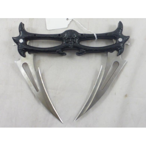 79 - Twin Bladed Pocket Knife with Skull Decoration