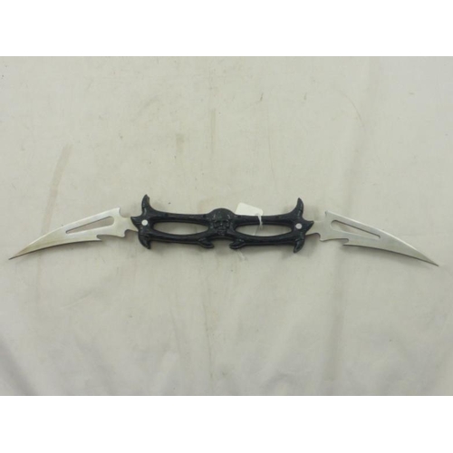 79 - Twin Bladed Pocket Knife with Skull Decoration