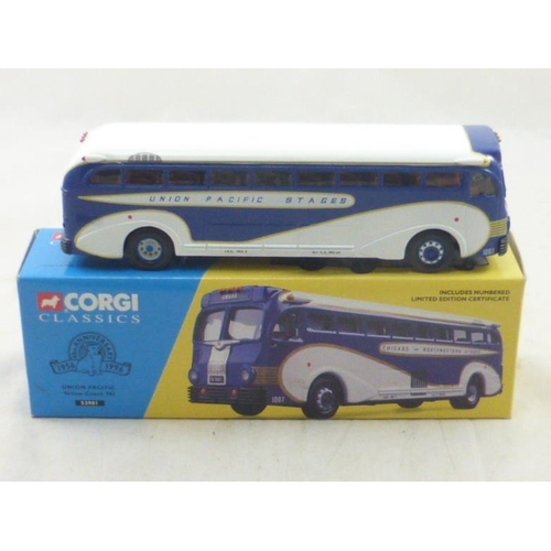 88 - Corgi Classics Yellow Coach 743-Union Pacific Limited Edition Die-Cast Model complete with Original ... 