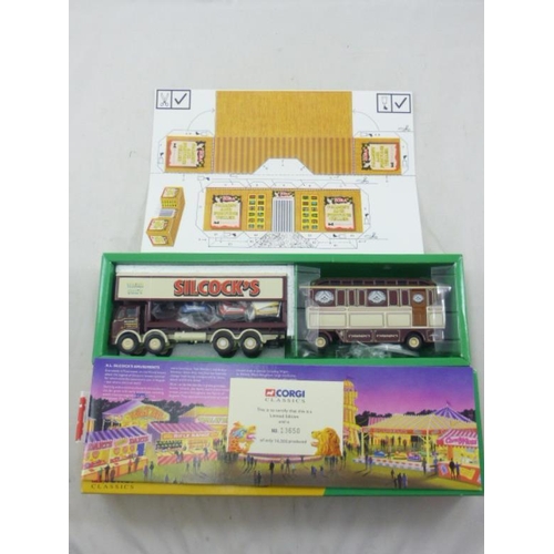 100 - Corgi 24801 Leyland Dodgem Truck & Caravan Set, Silcocks in 1:50 Scale, complete with Certificates a... 