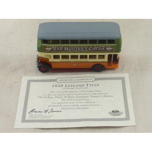 103 - Matchbox Collectables 1930 Leyland Titan Die-Cast Scale Model complete with Certificate and Box