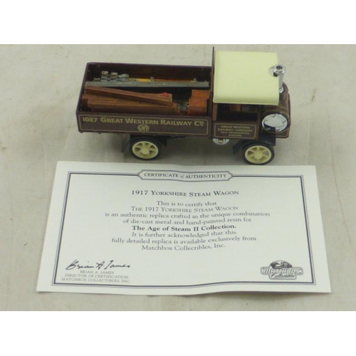 106 - Matchbox Collectables 1917 Yorkshire Steam Wagon Die-Cast Model complete with Certificate and Origin... 