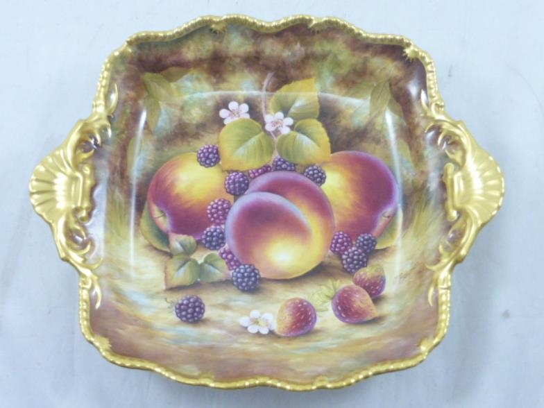 Royal Worcester Cabinet Serving Plate by J Bowman having hand