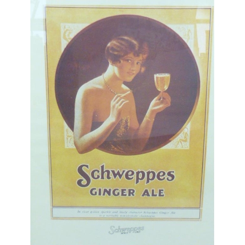 62 - Three Framed and Glazed Schweppes Art Deco Advertising Signs (50 x 35cm)