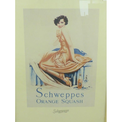 62 - Three Framed and Glazed Schweppes Art Deco Advertising Signs (50 x 35cm)