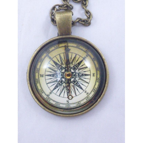 69 - Compass and Pendant and Chain