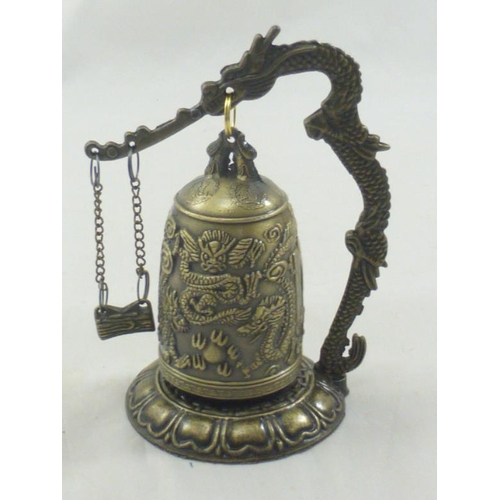 71 - Vintage Bronze Lock Dragon Carved Buddhist Bell