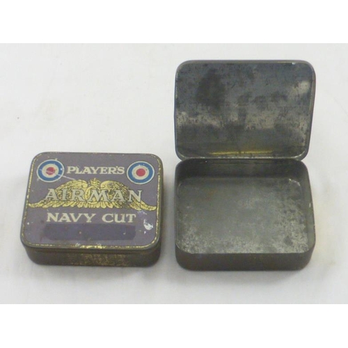 78 - Two Mid Century Players Airman Navy Cut Cigarette Tins