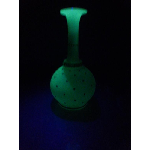 82 - Uranium Glass Bud Vase with gold decoration