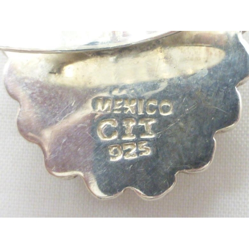 108 - Mexican Silver 925 Decorative Ring (Size 8)