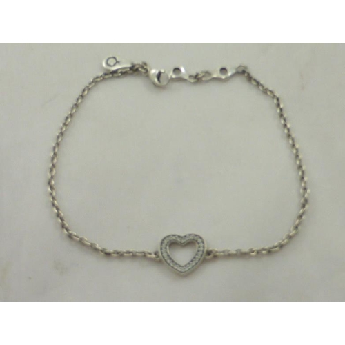 122 - Pandora Silver 925 ALE Heart Bracelet with Box