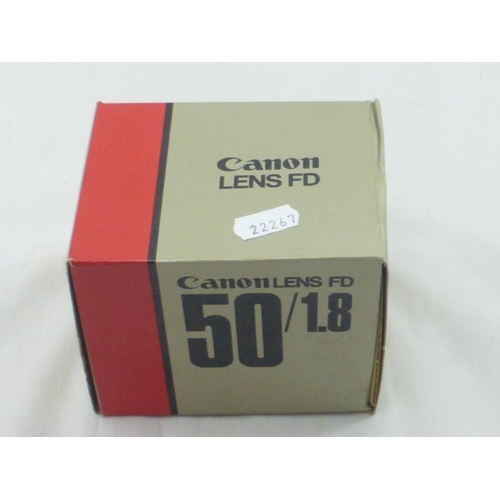 134 - Canon 50mm f1.8 Lens (Canon FD fit) complete with Original Box