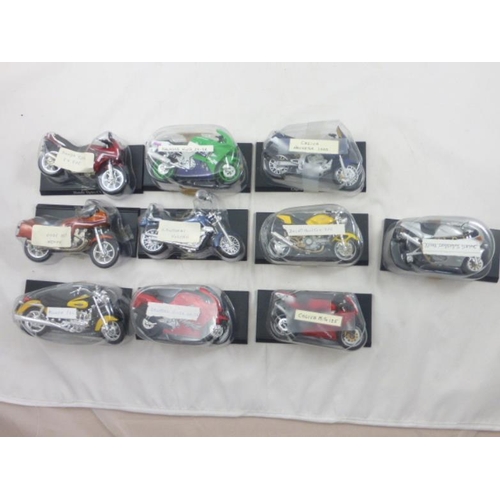 150 - Huge Collection of 74 Maisto 1:18 Scale Motorcycle Models mounted on Plinths in Original Packaging