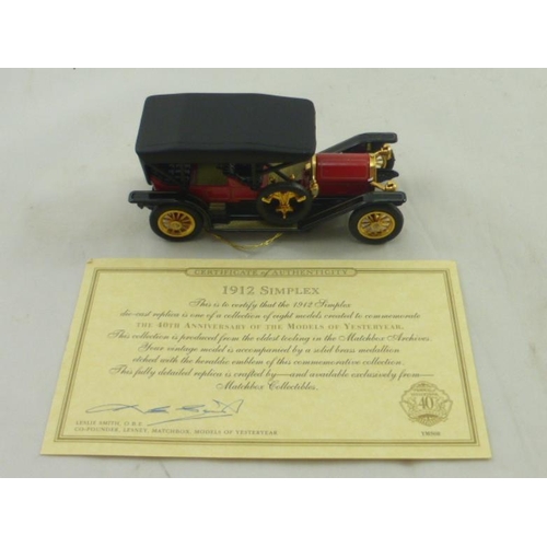 170 - Two Boxed Matchbox 40th Anniversary Models of Yesteryear complete with Certificates