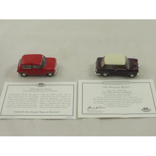 184 - Two Matchbox Collectors Vehicles from The Classic European Economy Cars Collection complete with cer... 