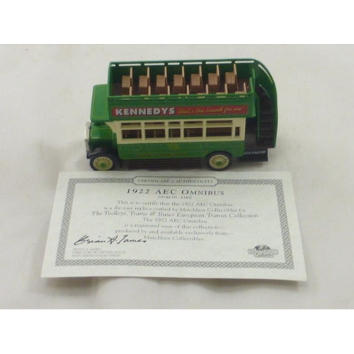 190 - Matchbox Collectors Die Cast Model of a 1922 AEC Omnibus, in Box with Certificate of Authenticity