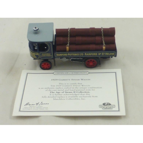 191 - Matchbox Collectors Die Cast Model of a 1929 Garrett Steam Wagon, in Box with Certificate of Authent... 