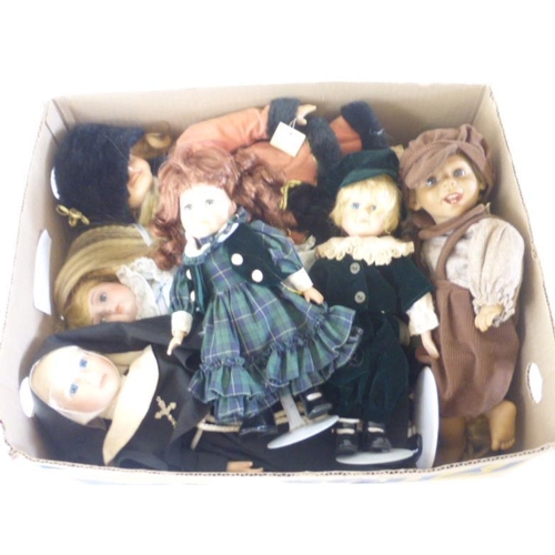 218 - Collection of eight dolls to include porcelain