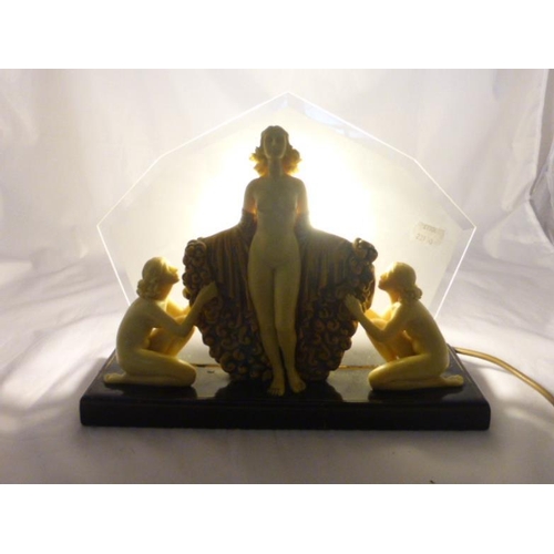 228 - Stunning Art Deco style Three naked Lady lamp