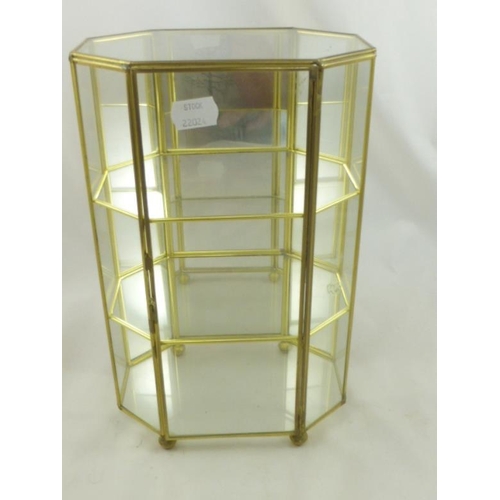 261 - Brass and Glass Miniature Display Cabinet