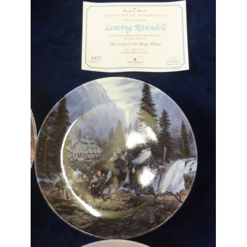 346 - Full Set of Twelve Lord of The Rings Collectors Plates by Wedgwood all Complete with Boxes and Certi... 