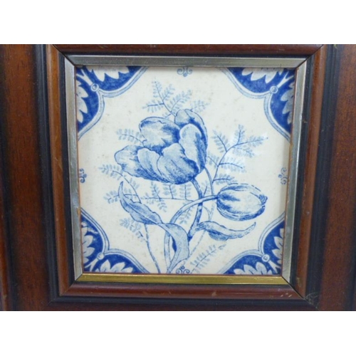 347 - Two Vintage Framed Blue and White Delft Tiles and Other