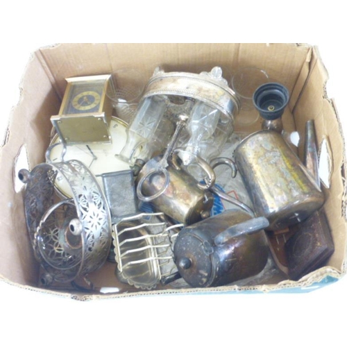 368 - Mixed lot includes pewter, silver plate, condiment set and other