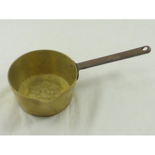 350 - Vintage Iron Handled Brass Sauce Pan