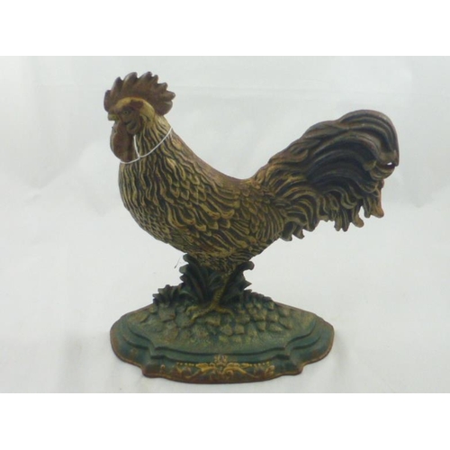 26 - Cast iron cockerel door stop (12.5inch)