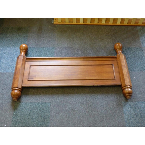 3 - Heavy Pine Queen Size Bed with Wrought Iron Decoration