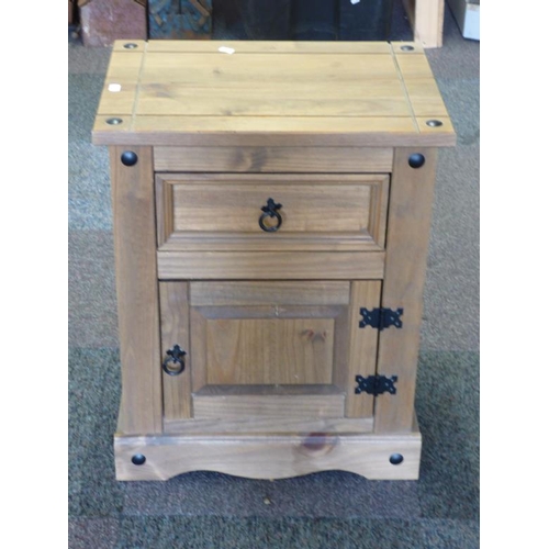 50 - A Mexican Pine Bedside Cabinet with drawer and cupboard. 67x53x38 cm