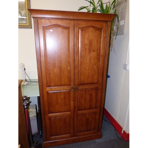 66 - Heavy Pine Two Door Wardrobe (203cm x 100cm x 60cm)