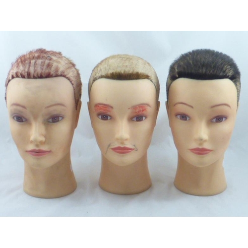 22 - Three Mannakin Make up Heads with Hair