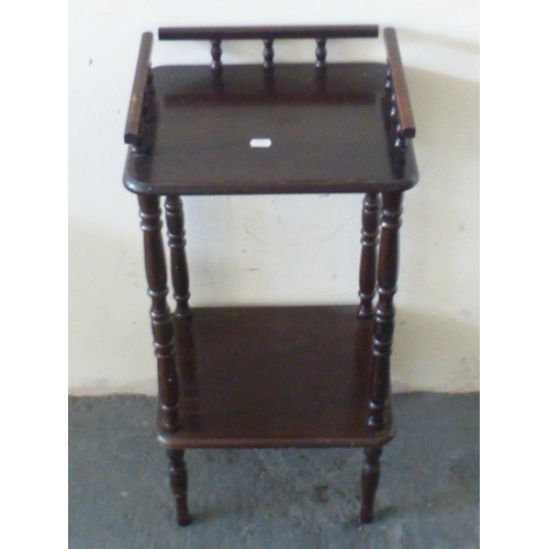 130 - Dark Wood Two Tier Side Table