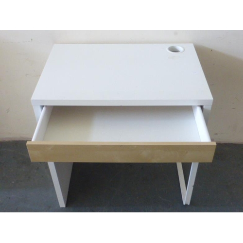 134 - Single white Desk complete with Drawer