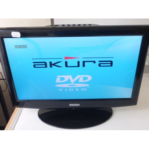 141 - Akura 19inch Portable TV with Built in DVD (Working) no Remote