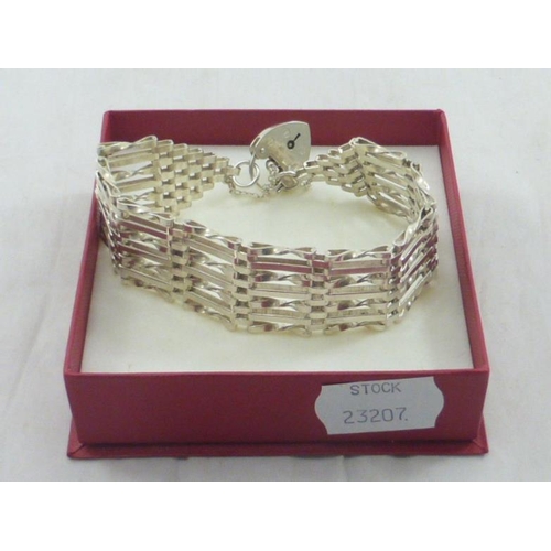 163 - Silver Chain Bracelet with Padlock Clasp complete with Box