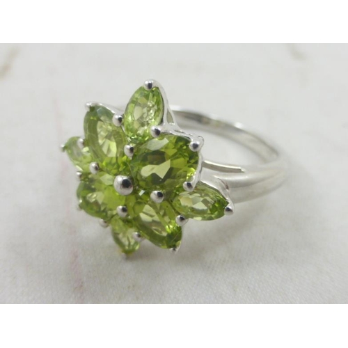 184 - Limited Edition Sterling Silver Changbal Peridot Ring Complete with Certificate of Authenticity