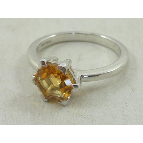 188 - Limited Edition Sterling Silver Citrine Ring Complete with Certificate of Authenticity