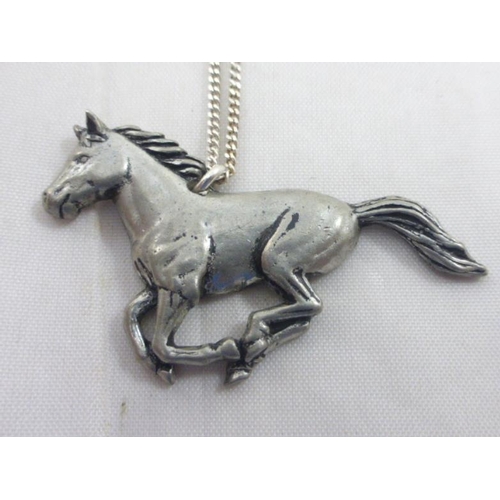 205 - Horse Pendant on Silver Chain with Presentation Box