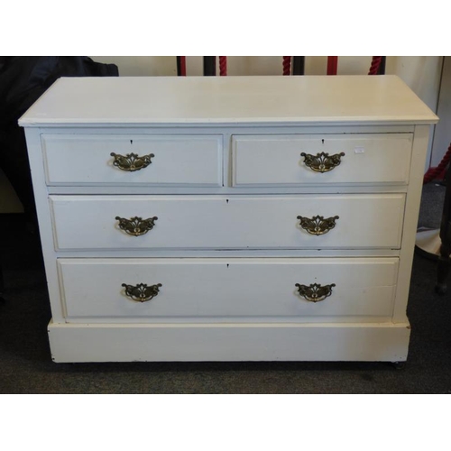 101 - Vintage White Painted Chest of Four Drawers