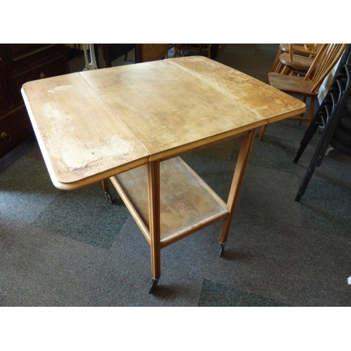 60 - Vintage Wheeled Drop Leaf Trolley/Table