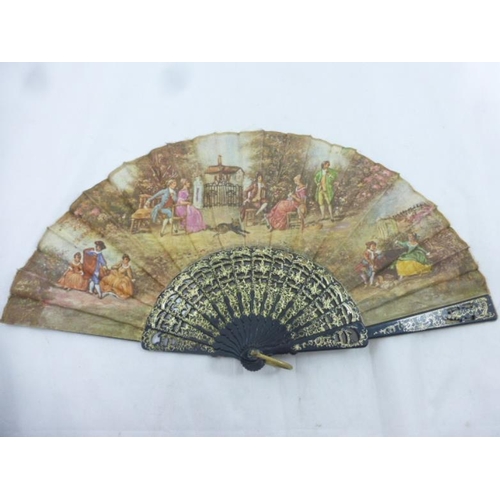 211 - Regency Style Decorated Hand Fan