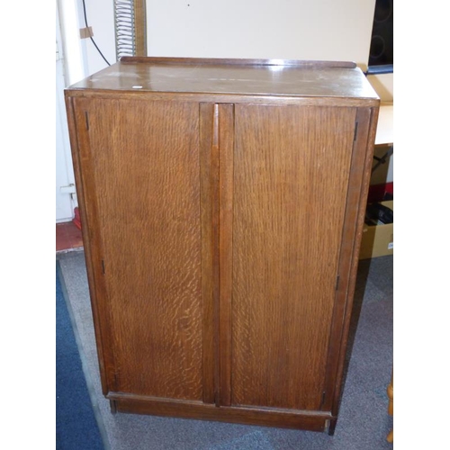 83 - Vintage Wooden Two Door Tallboy with Inner Shelves