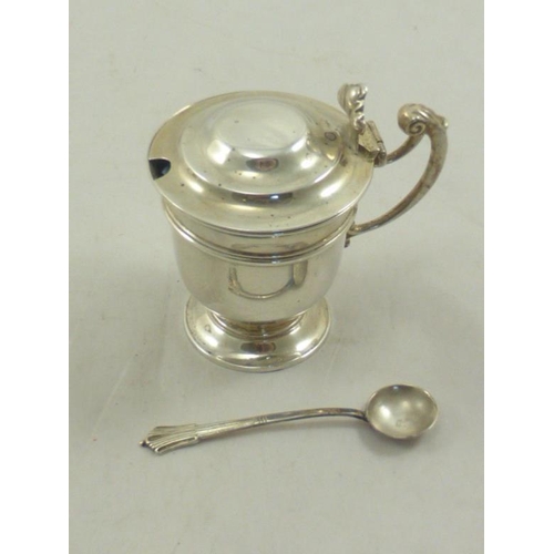 216 - Holland and Aldwinckle Silver Hallmarked Condiment Pot with Silver Spoon together with Elkington & C... 