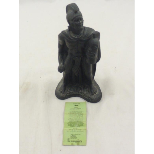 231 - Hawaiian Lava Figurine of King Kamehameha I Depicted in The Stance of Peace (22cm)