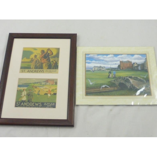 404 - Framed and Glazed Print of St Andrew's and Other Golf Themed Print