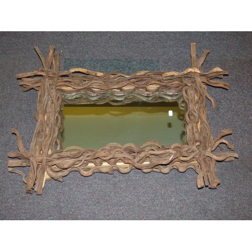 409 - Heavy Drift Wood Style Mirror (71cm x 100cm)