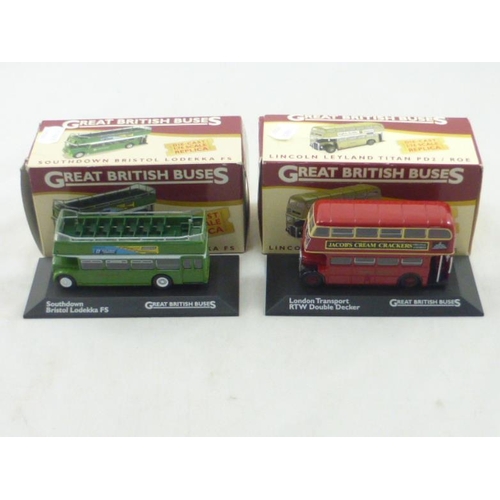 415 - Two Great British buses to include London Transport RTW Double Decker and Southdown Bristol Lodekka ... 