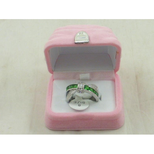 429 - Silver 925 Twin Banded Ring with Purse Themed Presentation Box